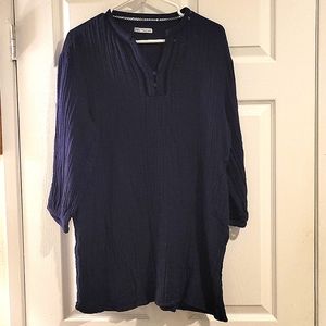 Zara long sleeve shirt blue size large womens